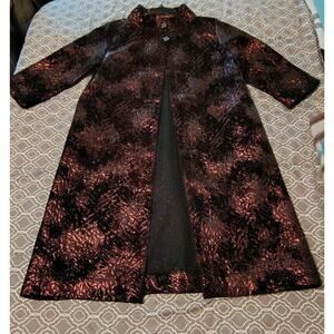 Bryn Walker Yara Metallic Flocked Jacquard Jacket 3/4 Sleeve Women's Size XS